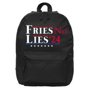 Fries Not Lies Trump 2024 French Fries Trump Vance 2024 16 in Basic Backpack