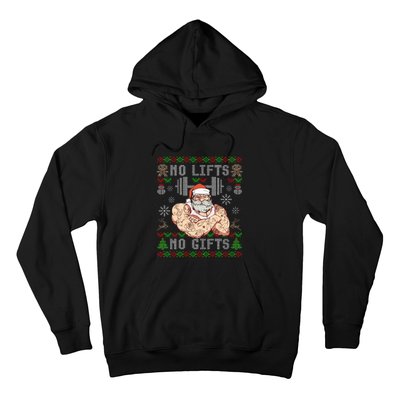 Funny No Lifts No Gifts Ugly Christmas Workout Powerlifting Hoodie