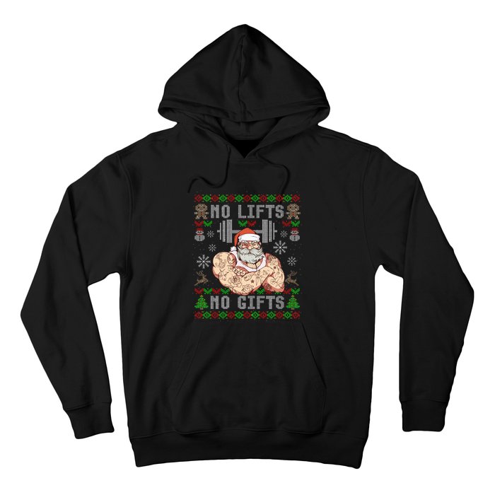 Funny No Lifts No Gifts Ugly Christmas Workout Powerlifting Hoodie