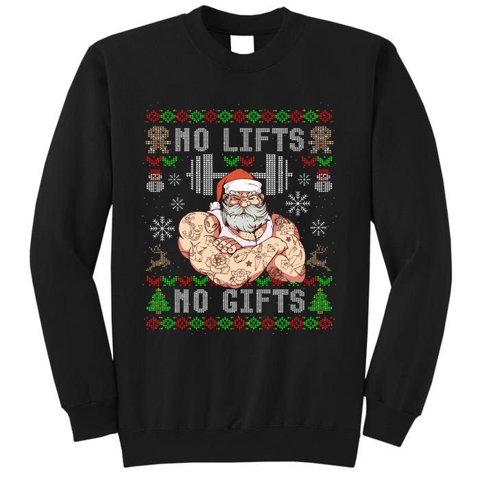 Funny No Lifts No Gifts Ugly Christmas Workout Powerlifting Sweatshirt