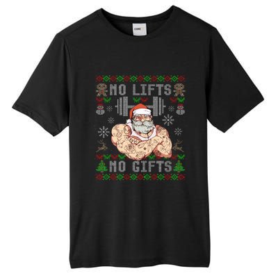 Funny No Lifts No Gifts Ugly Christmas Workout Powerlifting Tall Fusion ChromaSoft Performance T-Shirt