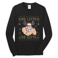 Funny No Lifts No Gifts Ugly Christmas Workout Powerlifting Tall Long Sleeve T-Shirt