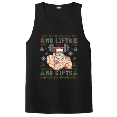 Funny No Lifts No Gifts Ugly Christmas Workout Powerlifting PosiCharge Competitor Tank