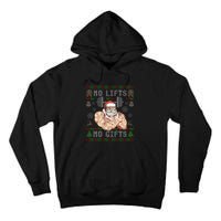 Funny No Lifts No Gifts Ugly Christmas Workout Powerlifting Tall Hoodie