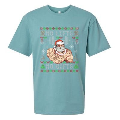 Funny No Lifts No Gifts Ugly Christmas Workout Powerlifting Sueded Cloud Jersey T-Shirt