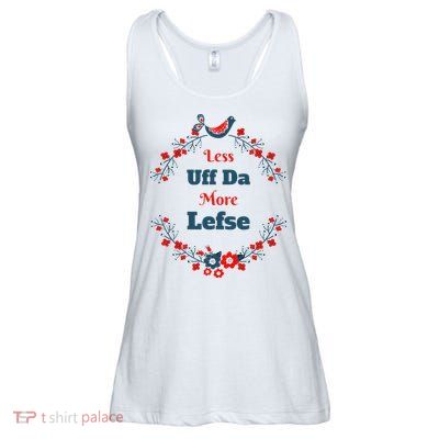 Funny Norwegian Less Uffda More Lefse Midwest Ladies Essential Flowy Tank