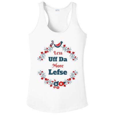 Funny Norwegian Less Uffda More Lefse Midwest Ladies PosiCharge Competitor Racerback Tank