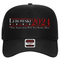 Funny Name Lebowski Political Election Vote 2024 Men Women High Crown Mesh Back Trucker Hat