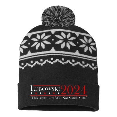 Funny Name Lebowski Political Election Vote 2024 Men Women USA-Made Snowflake Beanie