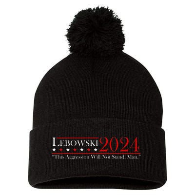 Funny Name Lebowski Political Election Vote 2024 Men Women Pom Pom 12in Knit Beanie