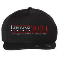 Funny Name Lebowski Political Election Vote 2024 Men Women Wool Snapback Cap