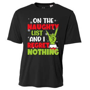 Funny Naughty List Christmas Xmas Santa Cooling Performance Crew T-Shirt