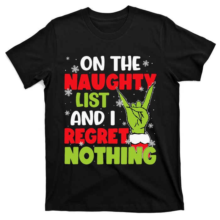 Funny Naughty List Christmas Xmas Santa T-Shirt