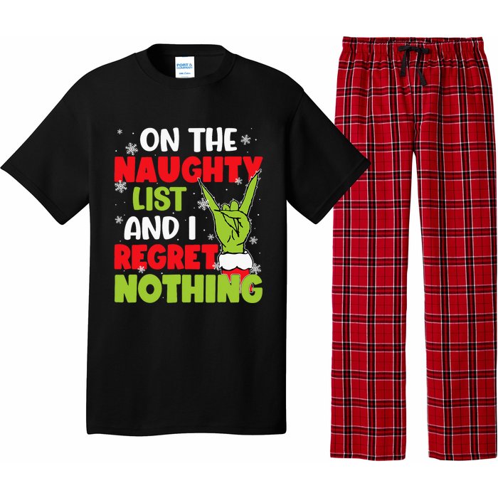 Funny Naughty List Christmas Xmas Santa Pajama Set