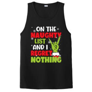 Funny Naughty List Christmas Xmas Santa PosiCharge Competitor Tank