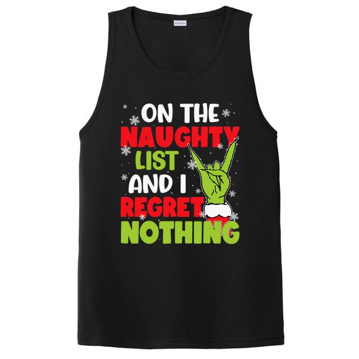 Funny Naughty List Christmas Xmas Santa PosiCharge Competitor Tank