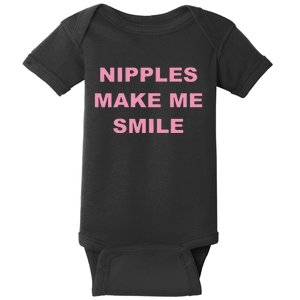 Funny Nipples Make Me Smile Baby Bodysuit