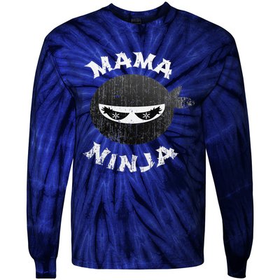 Funny Ninja Mama Multitasking WAHM Baby Birthday New Mom Tie-Dye Long Sleeve Shirt