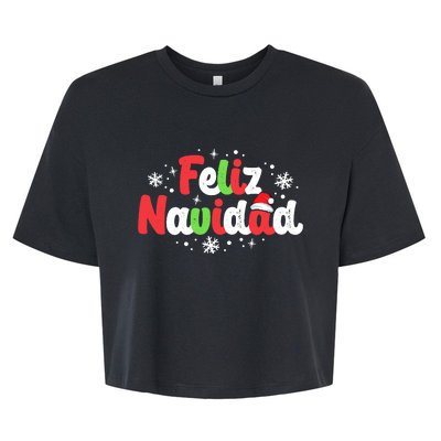 Feliz Navidad Matching Family Spanish Christmas Mexican Xmas Bella+Canvas Jersey Crop Tee