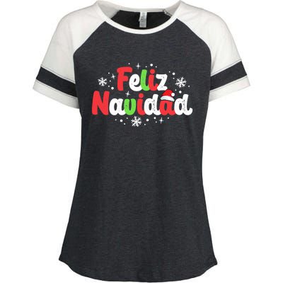 Feliz Navidad Matching Family Spanish Christmas Mexican Xmas Enza Ladies Jersey Colorblock Tee