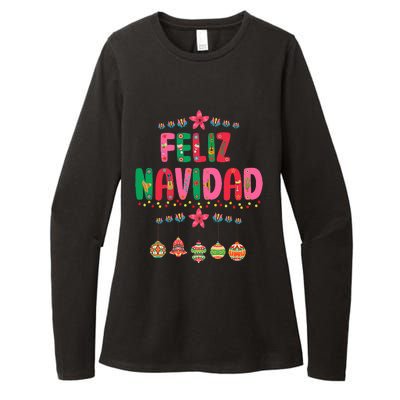 Feliz Navidad Mexican Christmas Funny Xmas Lights Decoration  Womens CVC Long Sleeve Shirt