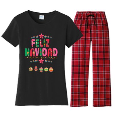 Feliz Navidad Mexican Christmas Funny Xmas Lights Decoration  Women's Flannel Pajama Set