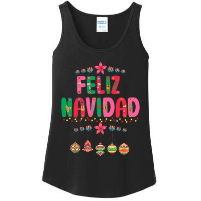 Feliz Navidad Mexican Christmas Funny Xmas Lights Decoration  Ladies Essential Tank