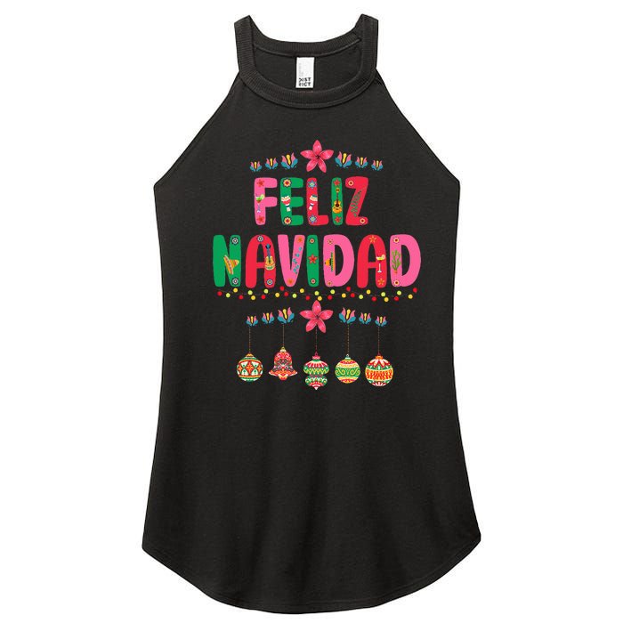 Feliz Navidad Mexican Christmas Funny Xmas Lights Decoration  Women’s Perfect Tri Rocker Tank