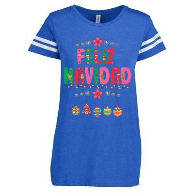 Feliz Navidad Mexican Christmas Funny Xmas Lights Decoration  Enza Ladies Jersey Football T-Shirt