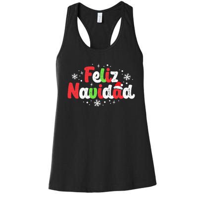 Feliz Navidad Matching Family Spanish Christmas Mexican Xmas Women's Racerback Tank