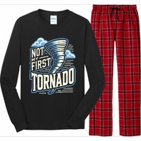 Funny Not My First Tornado Retro Storm Chaser Long Sleeve Pajama Set