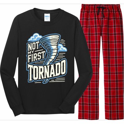 Funny Not My First Tornado Retro Storm Chaser Long Sleeve Pajama Set