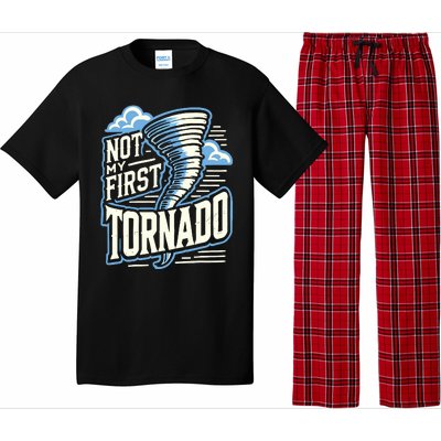 Funny Not My First Tornado Retro Storm Chaser Pajama Set