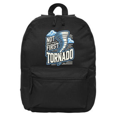 Funny Not My First Tornado Retro Storm Chaser 16 in Basic Backpack