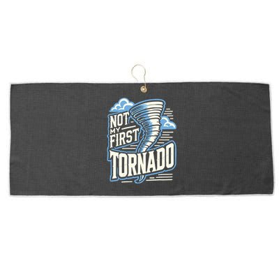 Funny Not My First Tornado Retro Storm Chaser Large Microfiber Waffle Golf Towel