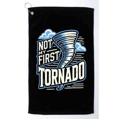 Funny Not My First Tornado Retro Storm Chaser Platinum Collection Golf Towel