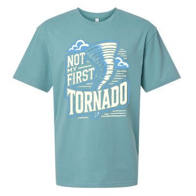 Funny Not My First Tornado Retro Storm Chaser Sueded Cloud Jersey T-Shirt