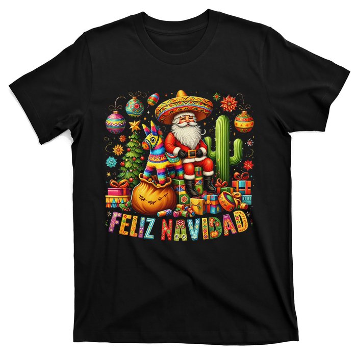 Feliz Navidad Mexican Funny Christmas Santa Festive Graphic T-Shirt