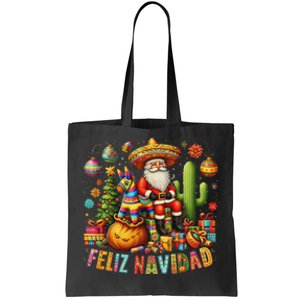 Feliz Navidad Mexican Funny Christmas Santa Festive Graphic Tote Bag