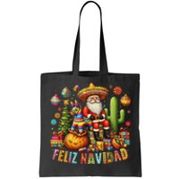 Feliz Navidad Mexican Funny Christmas Santa Festive Graphic Tote Bag