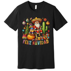 Feliz Navidad Mexican Funny Christmas Santa Festive Graphic Premium T-Shirt