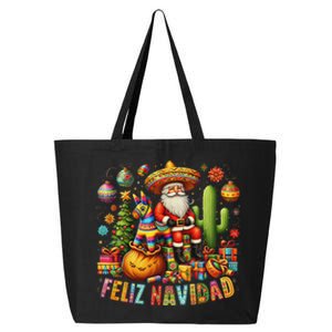 Feliz Navidad Mexican Funny Christmas Santa Festive Graphic 25L Jumbo Tote