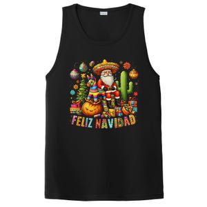 Feliz Navidad Mexican Funny Christmas Santa Festive Graphic PosiCharge Competitor Tank