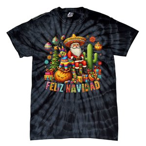 Feliz Navidad Mexican Funny Christmas Santa Festive Graphic Tie-Dye T-Shirt