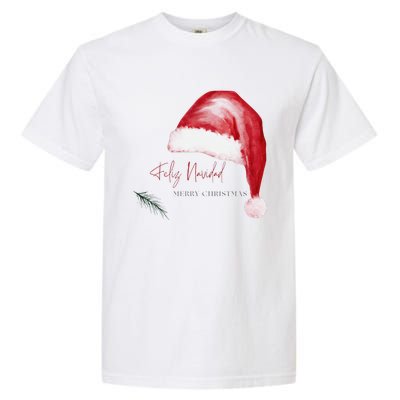 Feliz Navidad Merry Christmas Spanish Garment-Dyed Heavyweight T-Shirt