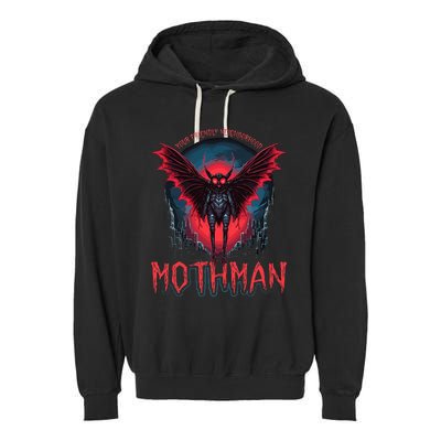 Friendly Neighborhood Mothman Cryptid Folklore Mothman Garment-Dyed Fleece Hoodie