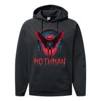 Friendly Neighborhood Mothman Cryptid Folklore Mothman Performance Fleece Hoodie