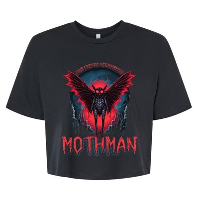 Friendly Neighborhood Mothman Cryptid Folklore Mothman Bella+Canvas Jersey Crop Tee