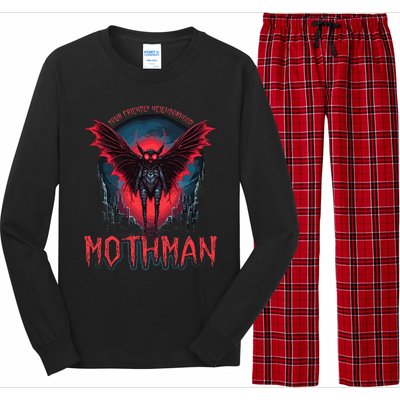 Friendly Neighborhood Mothman Cryptid Folklore Mothman Long Sleeve Pajama Set