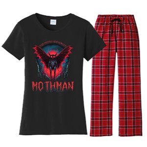 Friendly Neighborhood Mothman Cryptid Folklore Mothman Women's Flannel Pajama Set